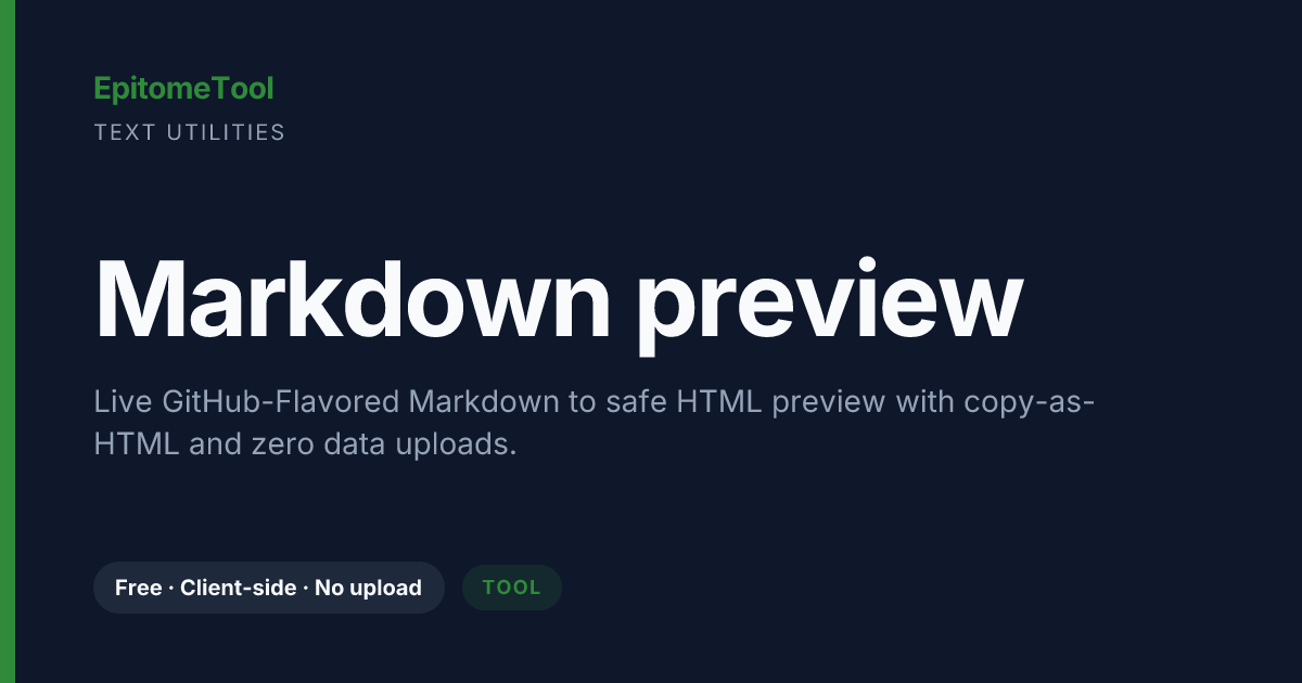 Markdown preview — EpitomeTool